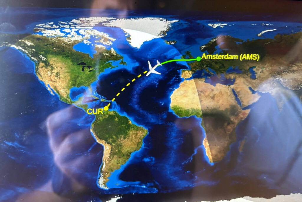 Vliegtuig Scherm Vlucht Amsterdam Curacao